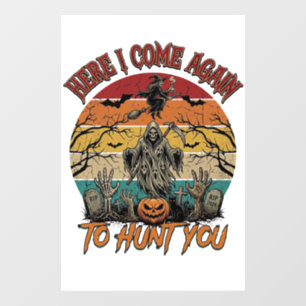 Here Come Again Grim Reaper Halloween Pumpkin_1 Window Cling