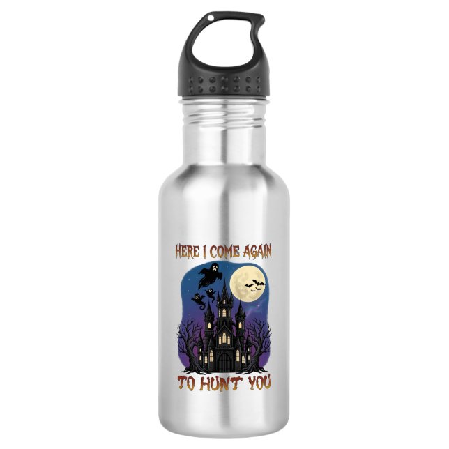 Here Come Again Haunted Castle Ghosts Moon 532 Ml Water Bottle (Front)