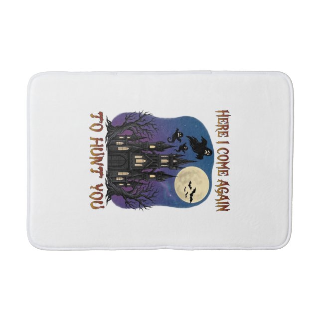 Here Come Again Haunted Castle Ghosts Moon Bath Mat (Front)