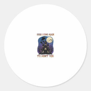 Here Come Again Haunted Castle Ghosts Moon Classic Round Sticker
