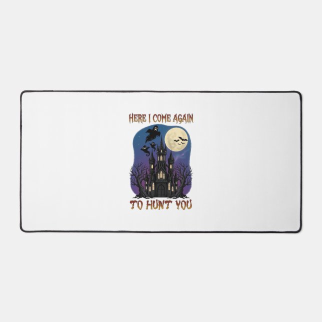 Here Come Again Haunted Castle Ghosts Moon Desk Mat (Front)