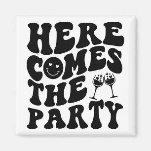Here Come The Bride Party Retro Groovy Bachelorett Magnet