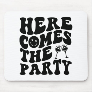 Here Come The Bride Party Retro Groovy Bachelorett Mouse Mat