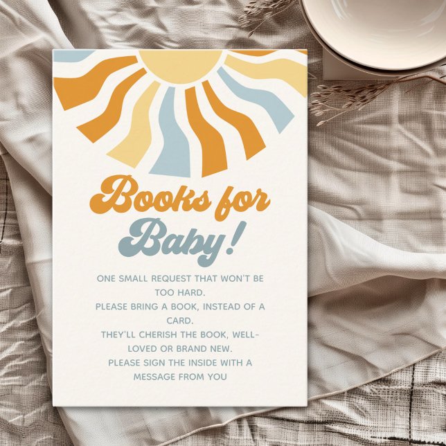 Here come the son - Groovy Style Baby Shower Enclosure Card (Creator Uploaded)