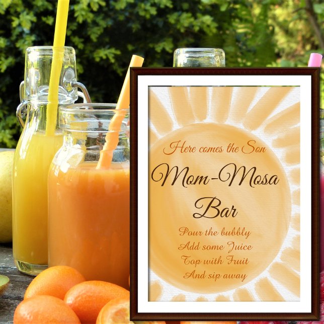 Here Come the Son Sunshine Baby Shower Mom-osa Bar Poster (Creator Uploaded)