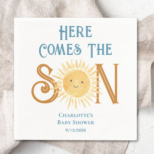 Here Come The Son Sunshine Baby Shower  Napkin