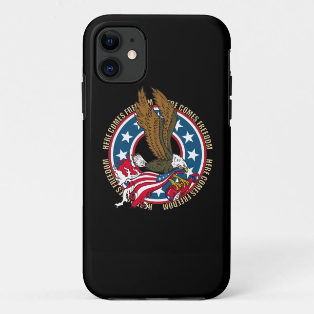 Here Comes Freedom American Bald Eagle Case-Mate iPhone Case (Back)