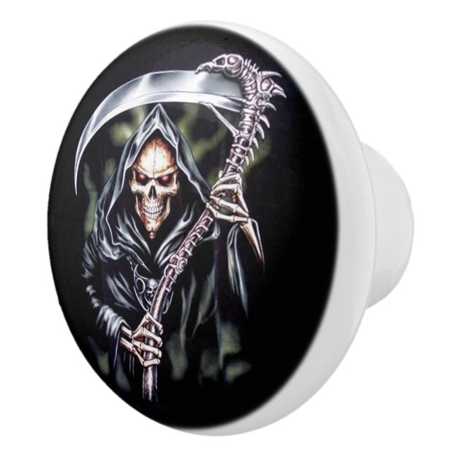 Here Comes Grim Ceramic Knob (Right)