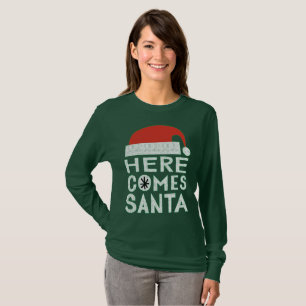 Here Comes Santa Christmas Holiday Festive T-shirt