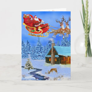 HERE COMES SANTA CLAUS CARD