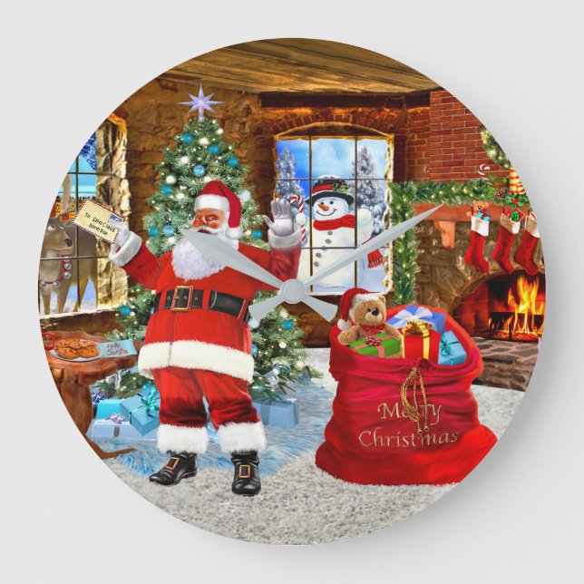 HERE COMES SANTA CLAUS LARGE CLOCK (Front)