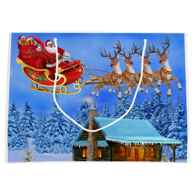 HERE COMES SANTA CLAUS LARGE GIFT BAG (Front)
