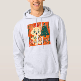 Here Comes Santa Claws! Funny Santa Cat Hoodie