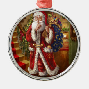 Here Comes Santa Metal Tree Decoration
