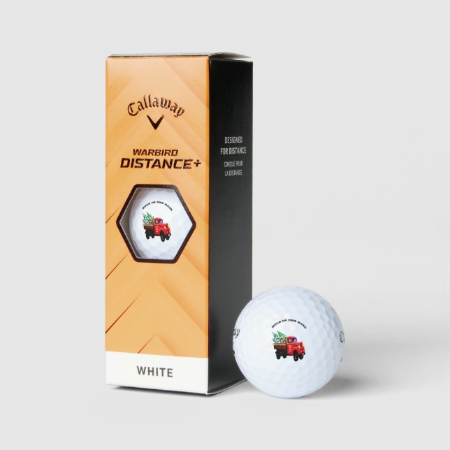 Here comes Santa's Christmas tree farm truck Golf Balls (Packaging)