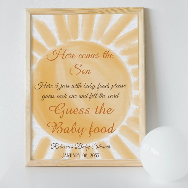 Here Comes Son Sunshine Ray Baby Shower Guess Game Poster (Creator Uploaded)
