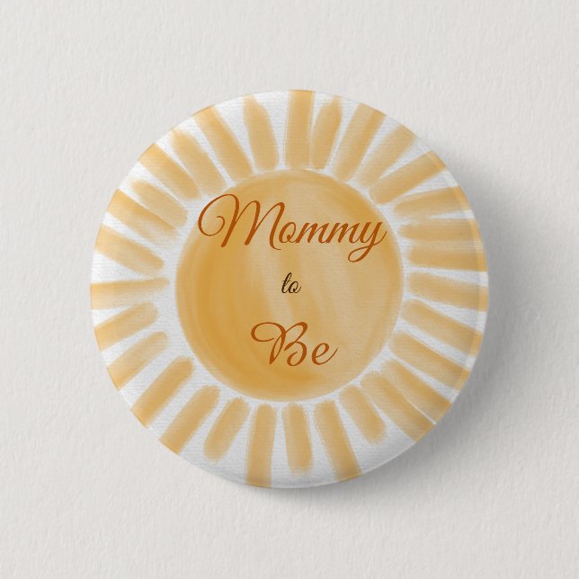 Here Comes Son Yellow Sunshine Baby Shower Mother  6 Cm Round Badge (Front)