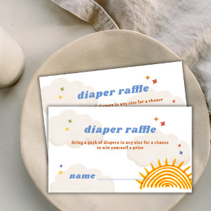 Here Comes Sunshine Diaper Raffle Baby Shower Enclosure Card
