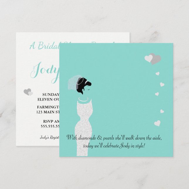 Here Comes The Bridal Celebration Tiara Party Invitation (Front/Back)