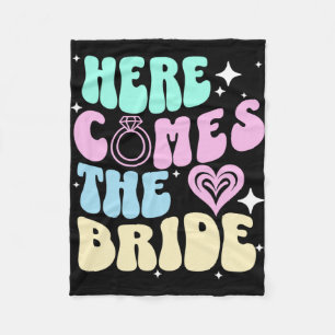 Here Comes The Bride Bachelorette Party Bridal Sho Fleece Blanket