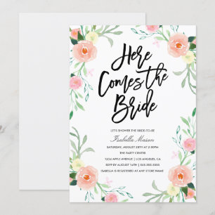Here Comes The Bride   Bridal Shower Invitation