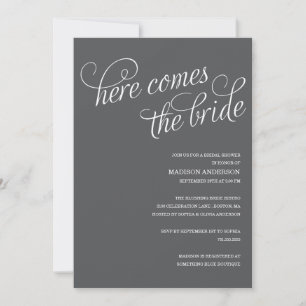 HERE COMES THE BRIDE BRIDAL SHOWER INVITATION