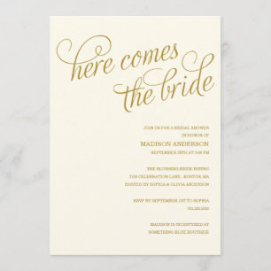 HERE COMES THE BRIDE   BRIDAL SHOWER INVITATION