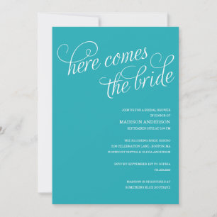 HERE COMES THE BRIDE   BRIDAL SHOWER INVITATION