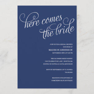 HERE COMES THE BRIDE BRIDAL SHOWER INVITATION