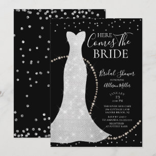 Here Comes The Bride Bridal Shower Invitation