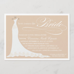 HERE COMES THE BRIDE   BRIDAL SHOWER INVITATION