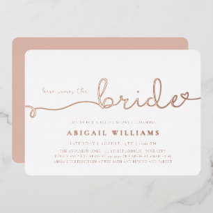 Here Comes the Bride  Foil Invitation
