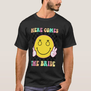 Here Comes The Bride Groovy Bachelorette Party Tea T-Shirt