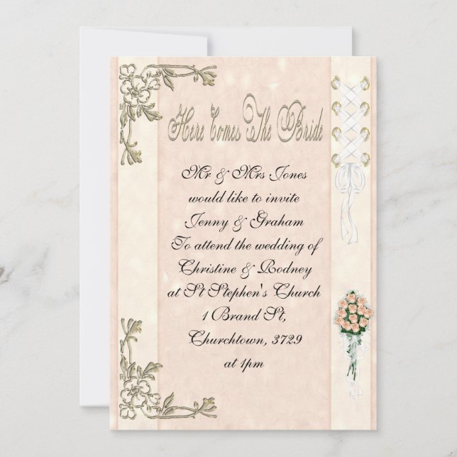 Here Comes The Bride Invitation (Front)