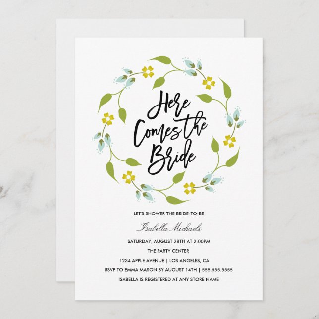 Here Comes The Bride | Save The Date Announcement (Front/Back)