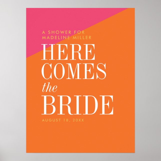 Here Comes the Bride shower poster (Front)