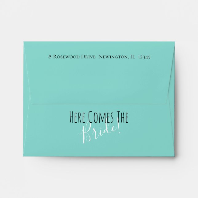Here Comes The Bride Wedding Bridal Shower Party Envelopes (Back (Top Flap))