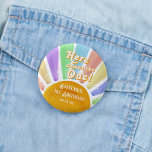 Here Comes The One! Retro Boho Sun 1st Birthday 3 Cm Round Badge<br><div class="desc">Celebrate in style with these trendy 1st birthday party favour buttons. This design is easy to personalise with your special event wording and your guests will be thrilled when they see these fabulous favour buttons. Matching items can be found in the collection.</div>