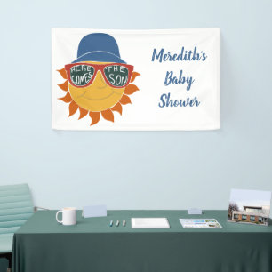 Here Comes the Son Baby Boy Shower Banner
