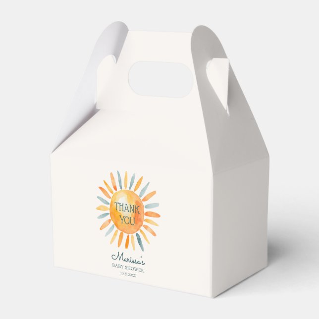 Here Comes the Son Baby Boy Shower Favour Box (Front Side)