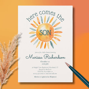 Here Comes the Son Baby Boy Shower Invitation