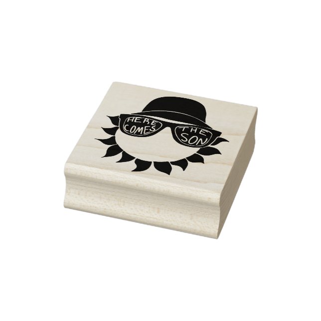 Here Comes the Son Baby Boy Shower Rubber Stamp (Stamp)