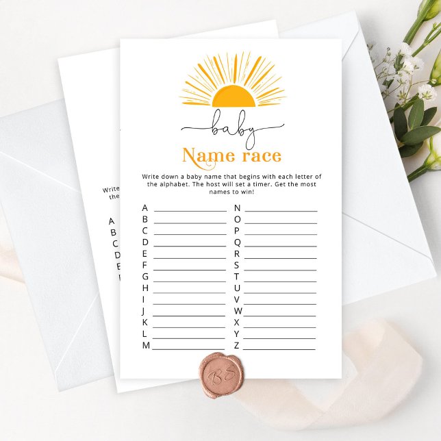 Here comes the son baby name race baby shower (Creator Uploaded)