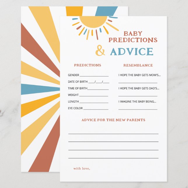 Here Comes The Son Baby Predictions and Advice (Front/Back)