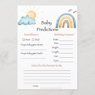 Here Comes The Son Baby Predictions Game Invitation