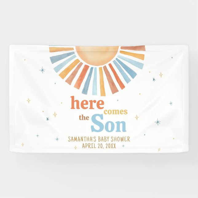Here Comes the Son Baby Shower  Banner (Horizontal)
