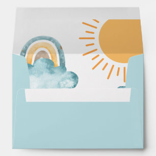 Here Comes The Son Baby Shower Blue  Envelope