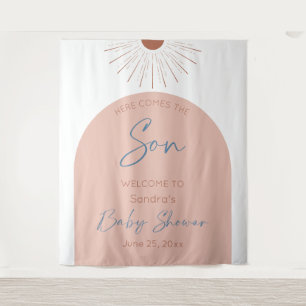 Here Comes The Son Baby Shower Boho Tapestry