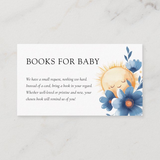 Here Comes the Son Baby Shower Books for Baby Enclosure Card (Front)