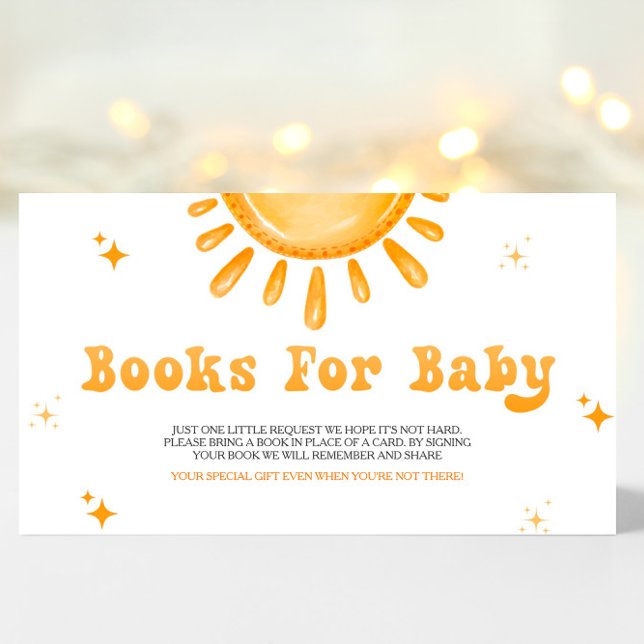 Here Comes The Son Baby Shower Books For Baby Enclosure Card (Creator Uploaded)